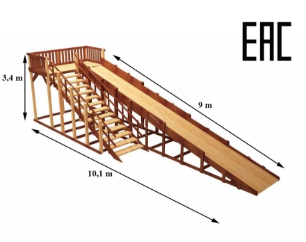 Зимняя деревянная игровая горка TORUDA Север - 8 (скат 9 м), фото 4