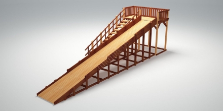 Зимняя деревянная игровая горка TORUDA Север - 8 (скат 9 м), фото 3