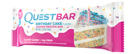 Батончик Quest Nutrition QuestBar Birthday Cake (праздничный торт), 12шт., фото 3