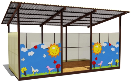 Теневой навес одинарный 3х6 м 19110 для уличной площадки, фото 1