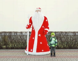 Топиари композиция Дед Мороз, Снегурочка, 3 снеговика - газон Eco, фото 2