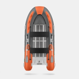 Gladiator RIB 420 AL Оранжево-темносерый моторная лодка ПВХ Жесткое дно (морской алюминий), киль, фото 4