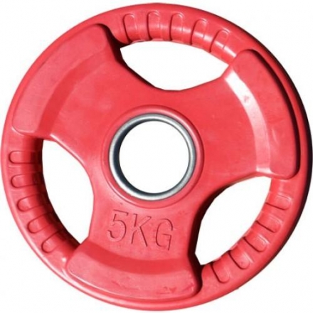 Диск обрезиненный ZSO цветной &quot;3 HANDLE&quot; D-51, 5 кг, фото 1