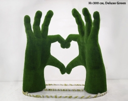 Топиари стела Ладони-сердце, h=300 см - газон Deluxе/Deluxe Green, фото 4