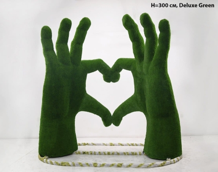 Топиари стела Ладони-сердце, h=300 см - газон Deluxе/Deluxe Green, фото 4