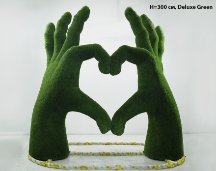 Топиари стела Ладони-сердце, h=300 см - газон Deluxе/Deluxe Green, фото 3
