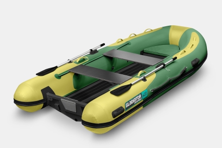 Gladiator RIB 420 AL Зелено-оливковый моторная лодка ПВХ Жесткое дно (морской алюминий), киль, фото 2