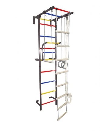 Спортивный комплекс Крепыш плюс Г пристенный ПВХ серый, фото 1