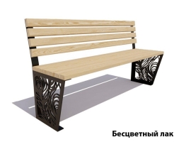 Парковая скамейка Павлин, Лиственница (без подлокотников) 2,5 м, фото 2