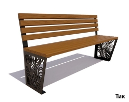 Парковая скамейка Павлин, Лиственница (без подлокотников) 2,5 м, фото 1