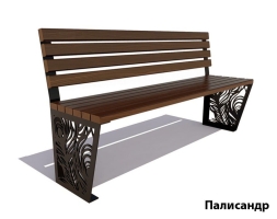 Парковая скамейка Павлин, Лиственница (без подлокотников) 2,5 м, фото 3