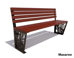 Парковая скамейка Павлин, Лиственница (без подлокотников) 2,5 м, фото 4