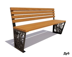 Парковая скамейка Павлин, Лиственница (без подлокотников) 2,5 м, фото 5