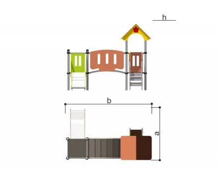 Игровой комплекс Romana 104.19.00 (зеленый/коралловый), фото 4