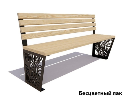 Парковая скамейка Павлин, Лиственница (без подлокотников) 2 м, фото 2