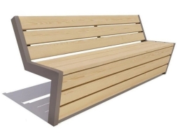 Парковая скамейка Техно, Сосна (брус 30х120) 1,2 м, фото 1