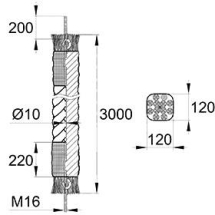Плетеный канат БРЕВНО Квадратное 3,0
