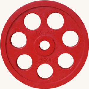 Диск JOHNS обрезиненный 25кг., d51мм., цветной, фото 1