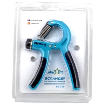 Эспандер кистевой ES-302 пружинный, с регулировкой нагрузки, синий/черный