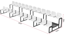Трибуна разборная двухрядная на 24 места