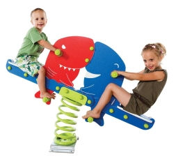 Качалка на пружине Shark twins для детской площадки - Плоское крепление, фото 3 Качалка на пружине Shark twins для детской площадки - Плоское крепление, фото 3