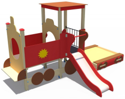 Песочный дворик Паровозик с горкой Н-750 ИО 03171, фото 1