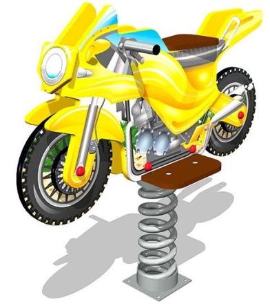 Качалка на пружине Байк У1 КЧ062 для детской площадки, фото 1